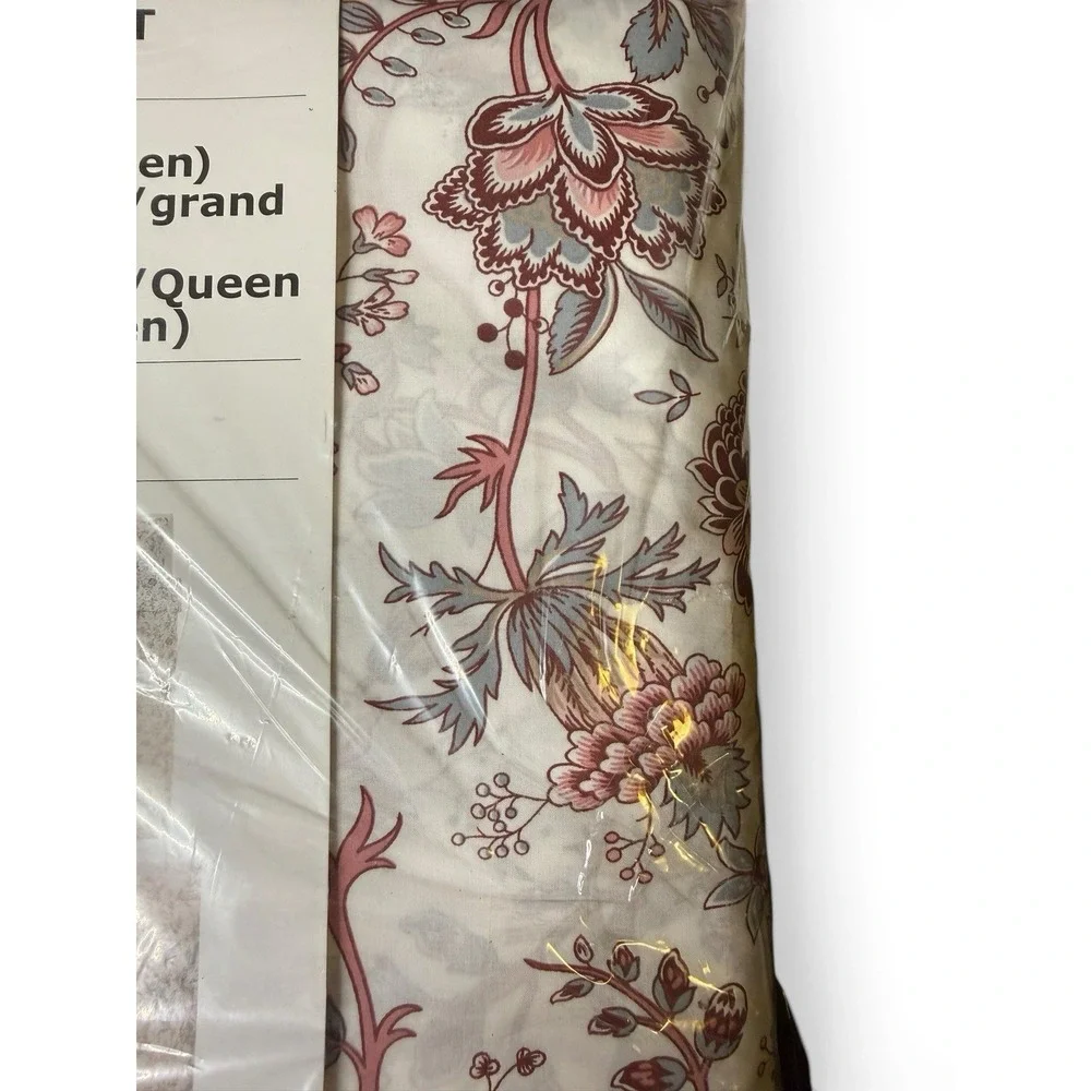 NEW IKEA Sprangort Queen Duvet Cover Floral 100% Cotton Pink Red White 2018 HTF
